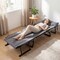 Gray Black 3-in-1 Folding Camping Cot Sofa Chair Chaise Lounge Bed 440lb